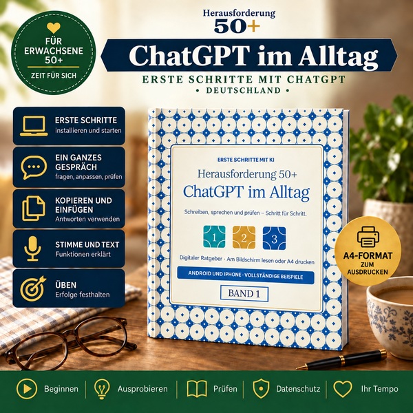 Produktansicht Herausforderung 50+ — ChatGPT im Alltag | Band 1